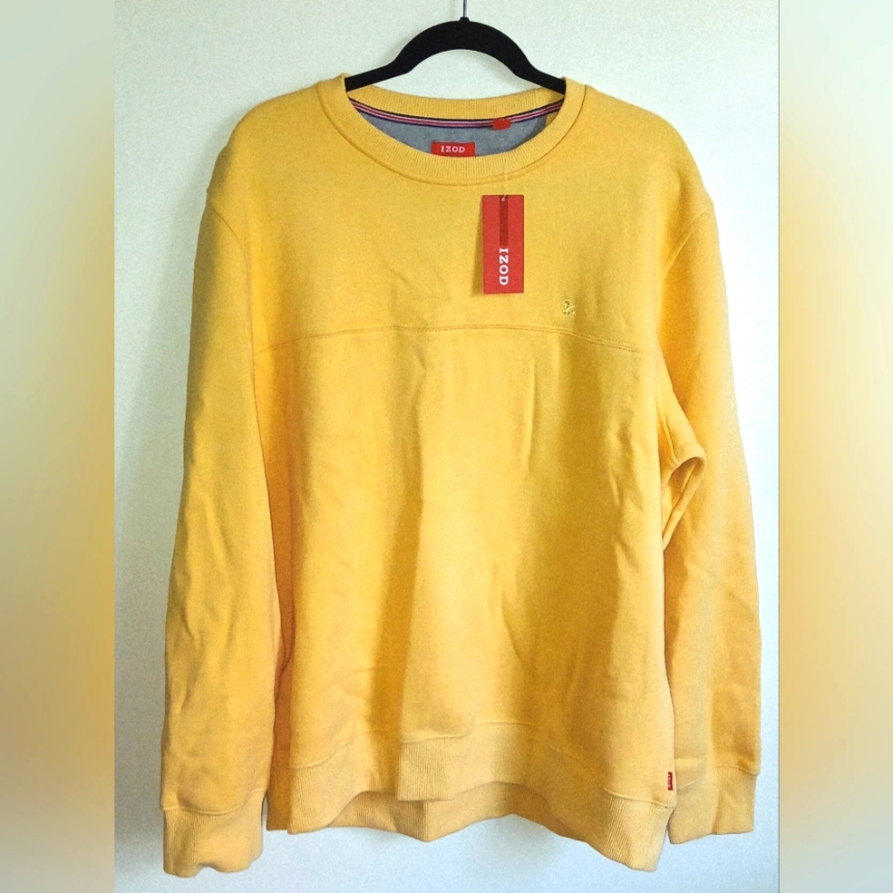 Mens IZOD Crewneck Sueded Fleece Sweater L